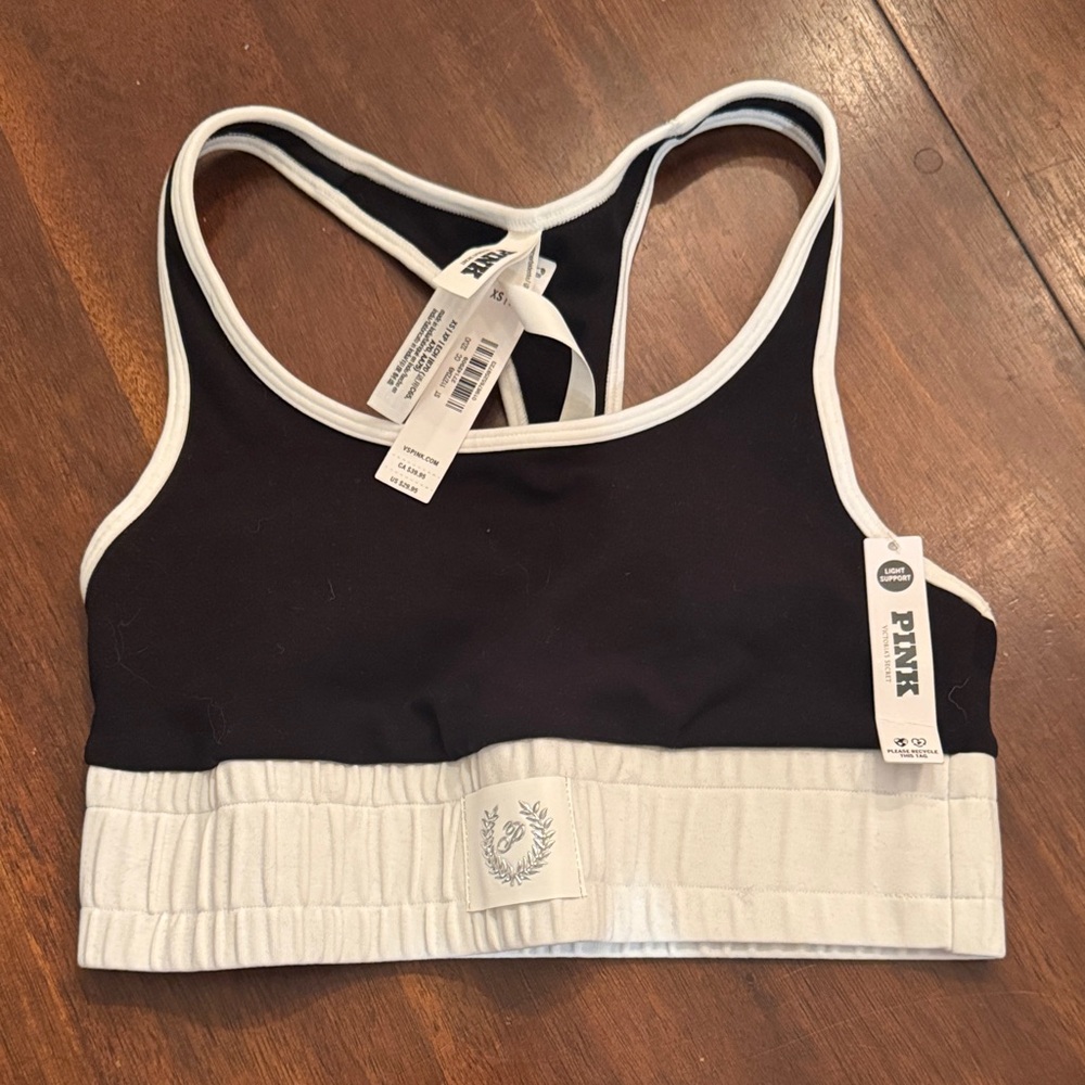 PINK Victoria's Secret Black and White Bra size XS